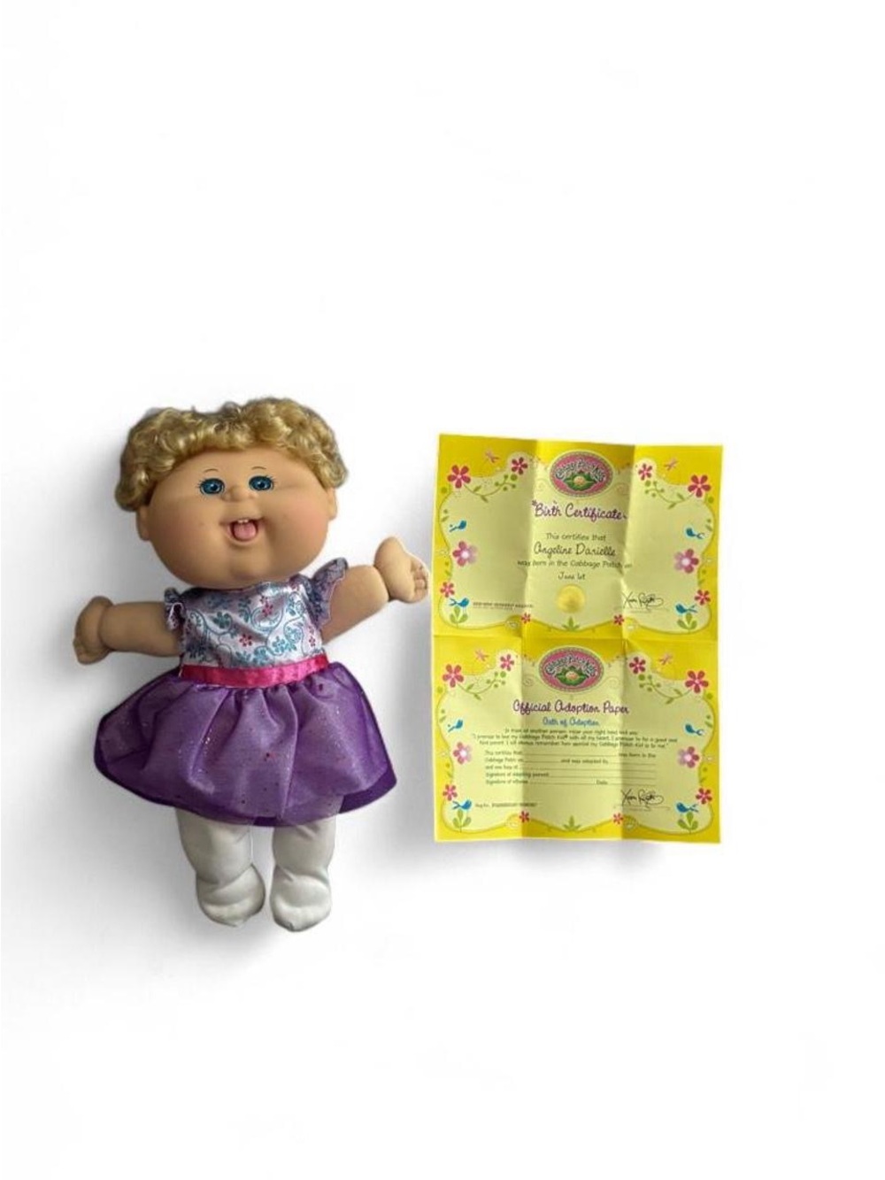 Cabbage Patch Kids Angeline Danielle Doll with Original Adoption Papers